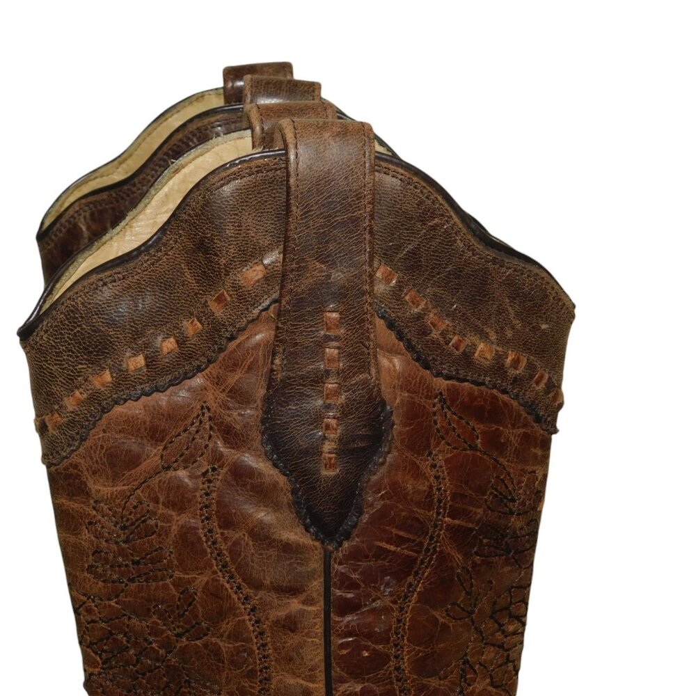 Corral Cowgirl Boots A2500 Brown Leather Embroidered Western Snip Toe Size 6M - Picture 5 of 16